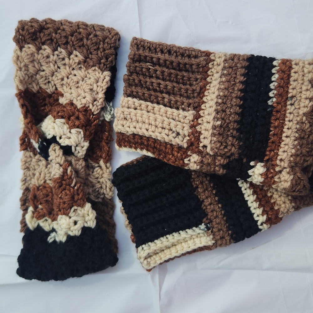 Handmade Crochet Twist Headband Ear Warmer and Wrist Warmer Cuffs Set